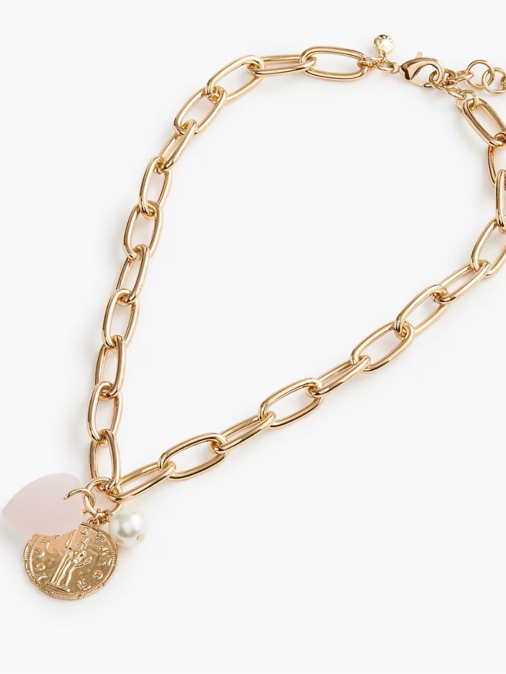 J. Crew Puffy Heart Charm Necklace